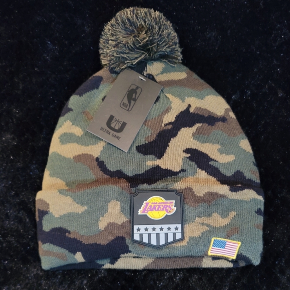 Los Angeles Lakers Camo Beanie Hat